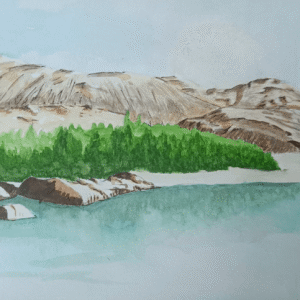 Mountain Serenity - Watercolor Art